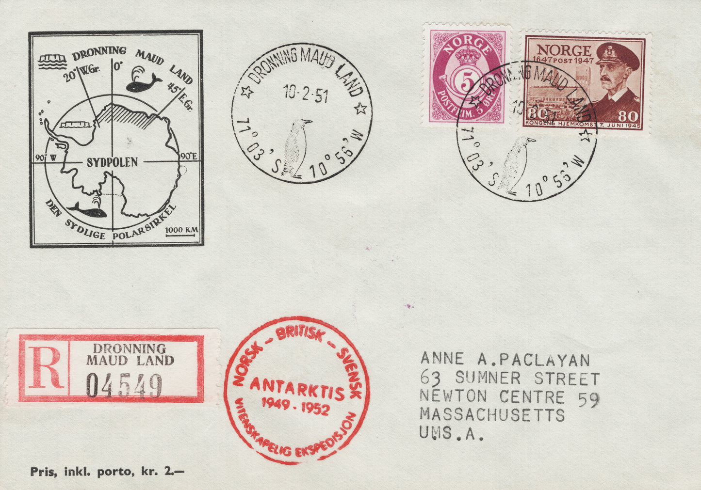 Cover / Antarctica + Penguin, Queen Maud Land, 1951