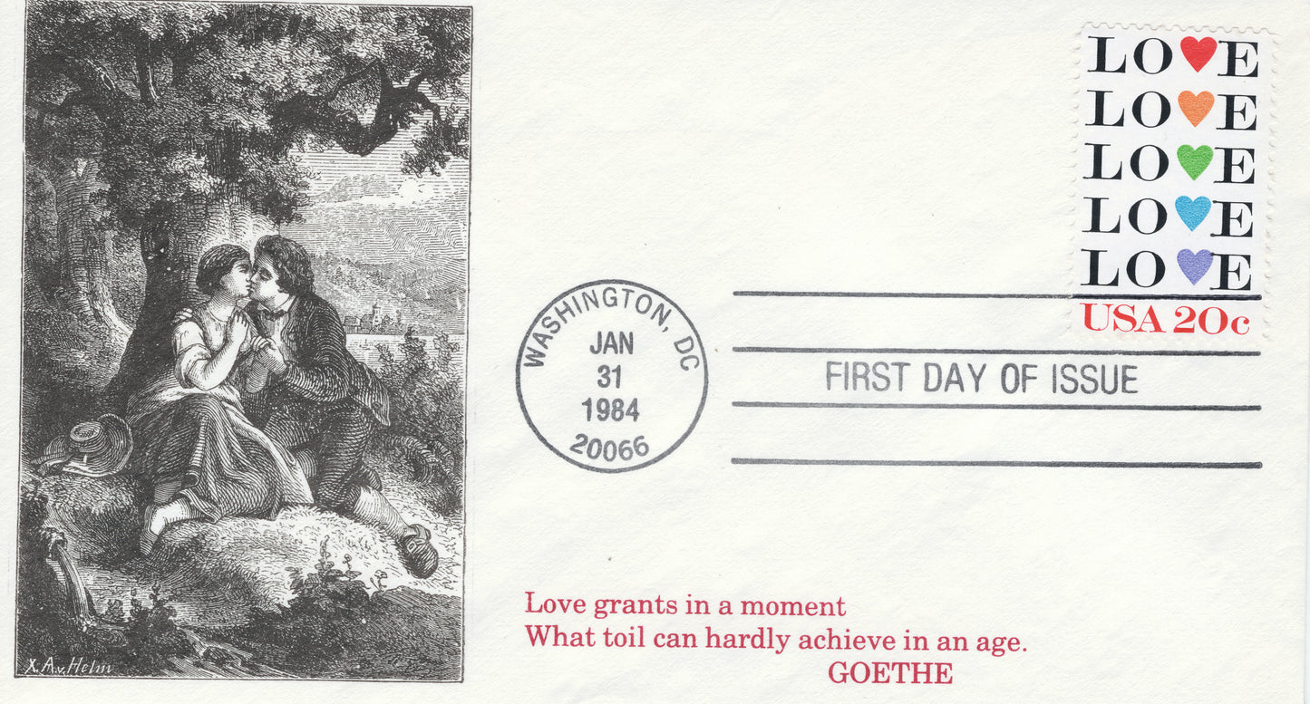 First Day Cover / Love, Goethe, Washington, DC, 1984