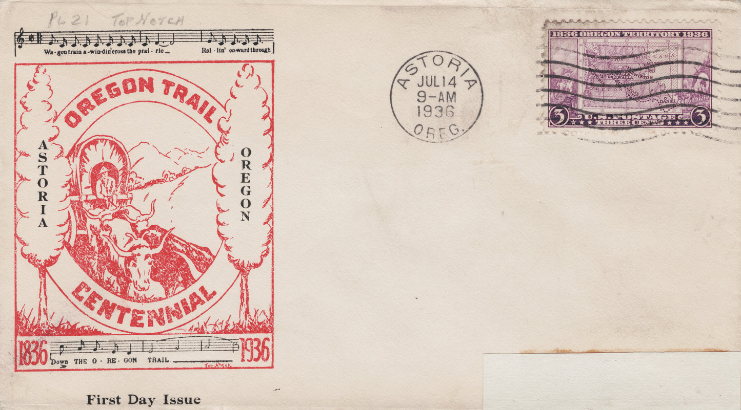 Cover / Oregon Trail Centennial, Astoria, 1936