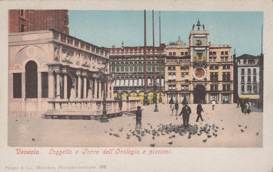 Loggia, Clock Tower, & Pigeons, Venice