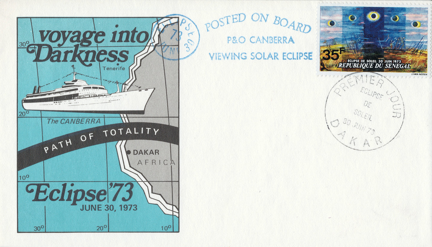 First Day Cover / Solar Eclipse, Dakar, 1973