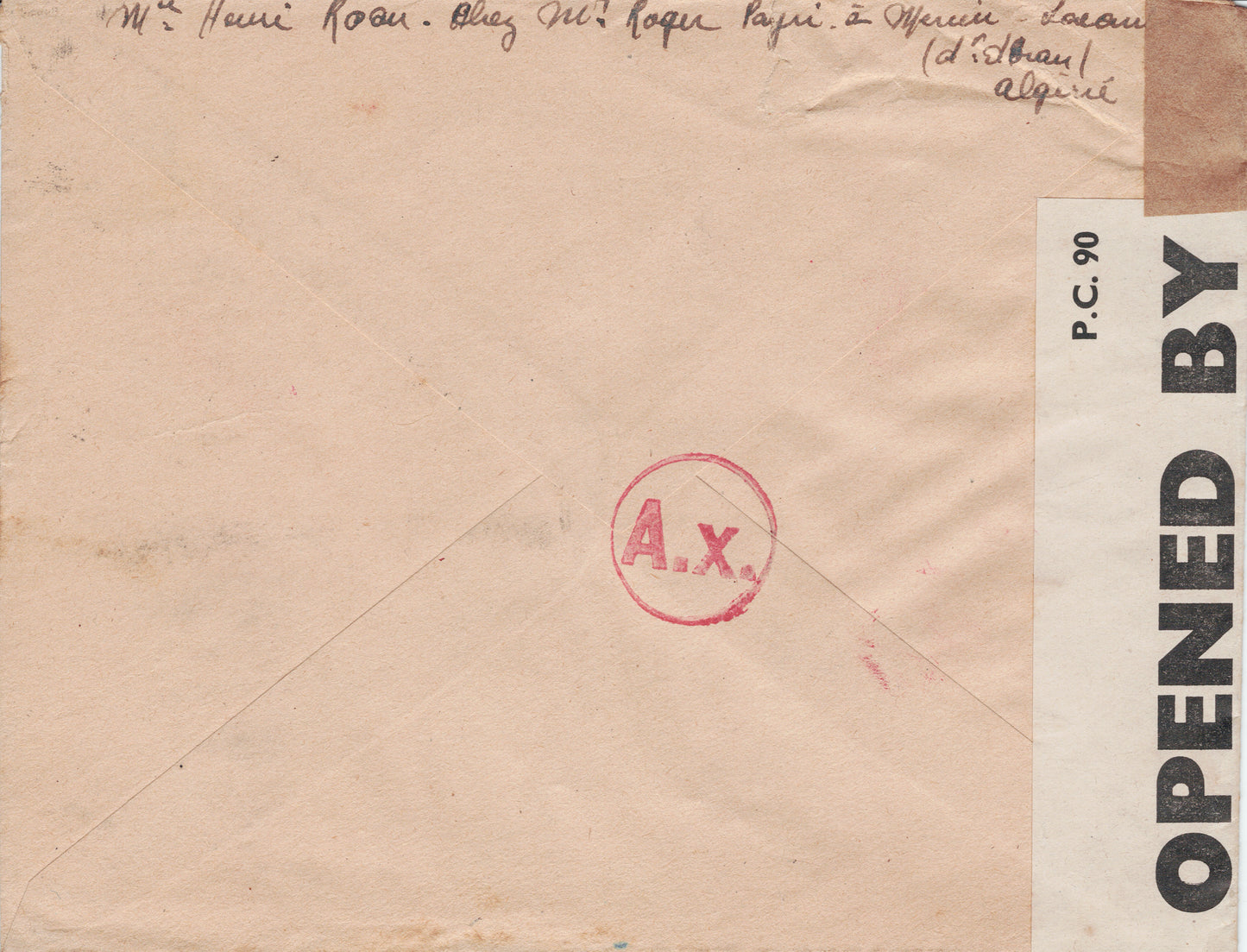 Cover / Algeria to Red Cross, 1943, World War II (I)