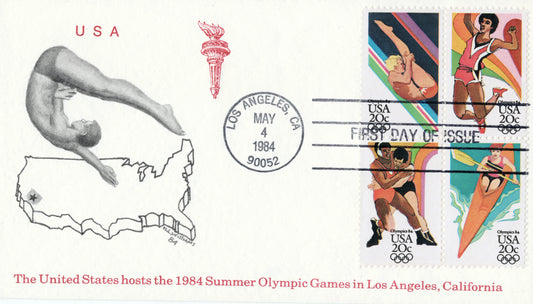 First Day Cover / Summer Olympic Games, Los Angeles, 1984