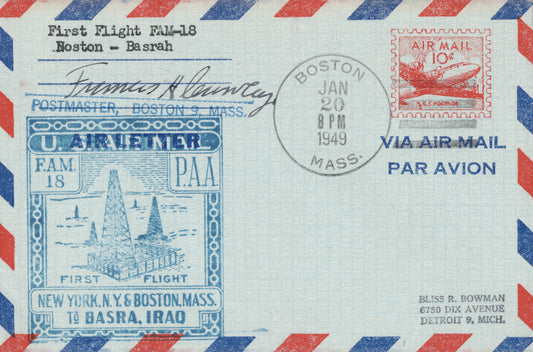 Flight Flight Cover / Boston - Basra, Iraq, 1949